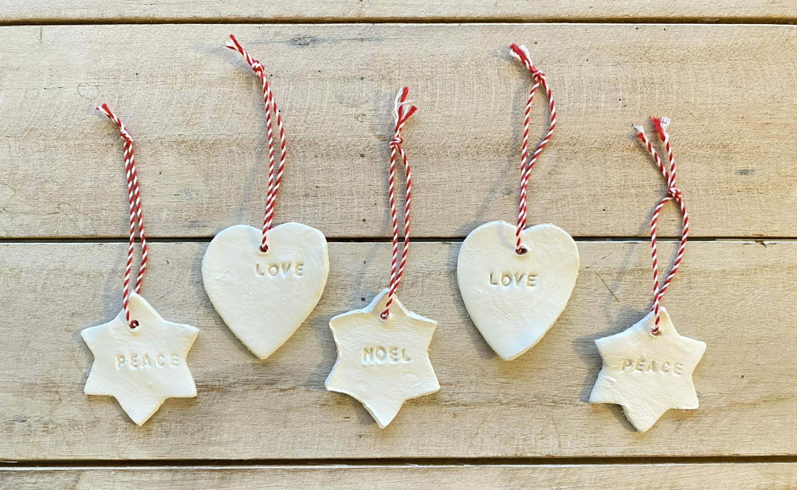 Heart Ornaments, Peace, Love & Family