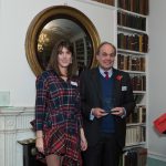 George Plumptre accepting the award from Anna Bance of Girl Meets Dress