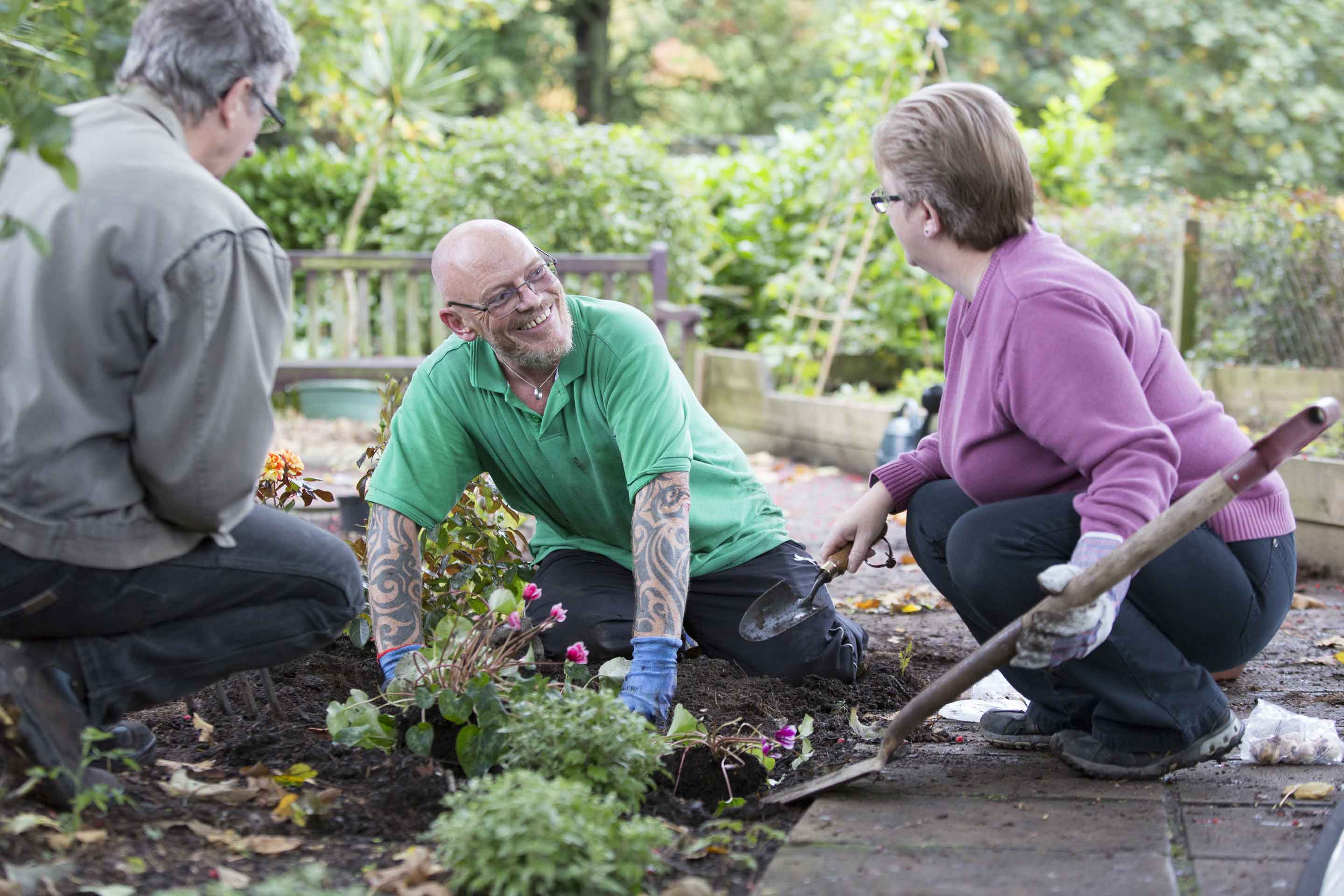 Mind service users gardening