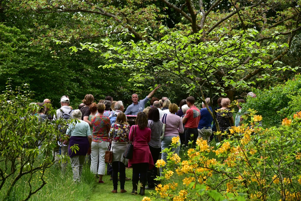 Group of people on a garden tour