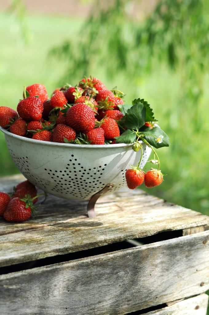 A bowl of fresh strawberries