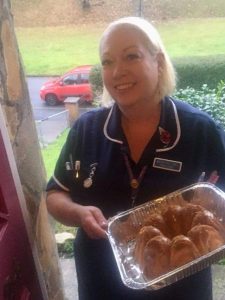 Vicki with her biscoff Cake