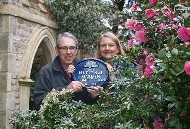Brian and Anne Bailey in their award-winning garden
