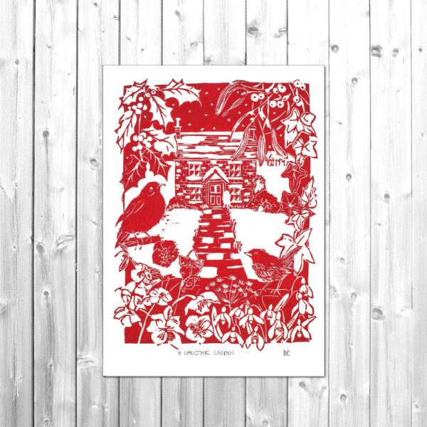 A Christmas Garden Christmas card_red