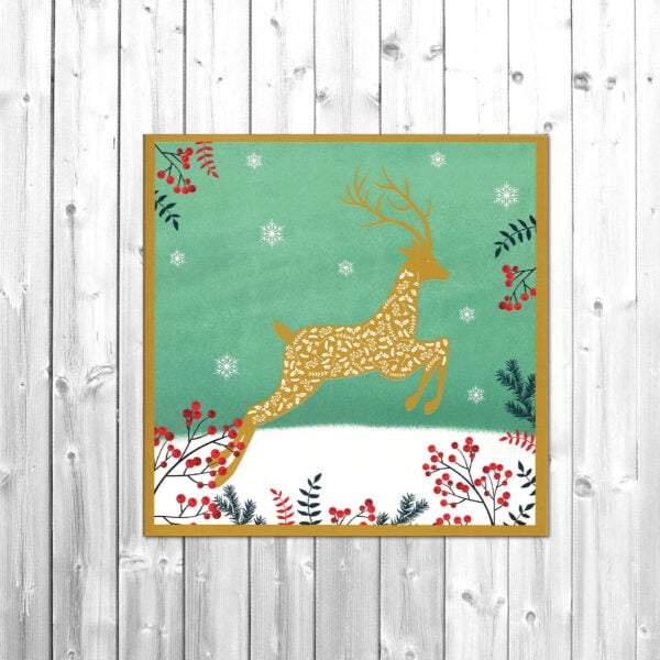 Jumping Reindeer Christmas cards