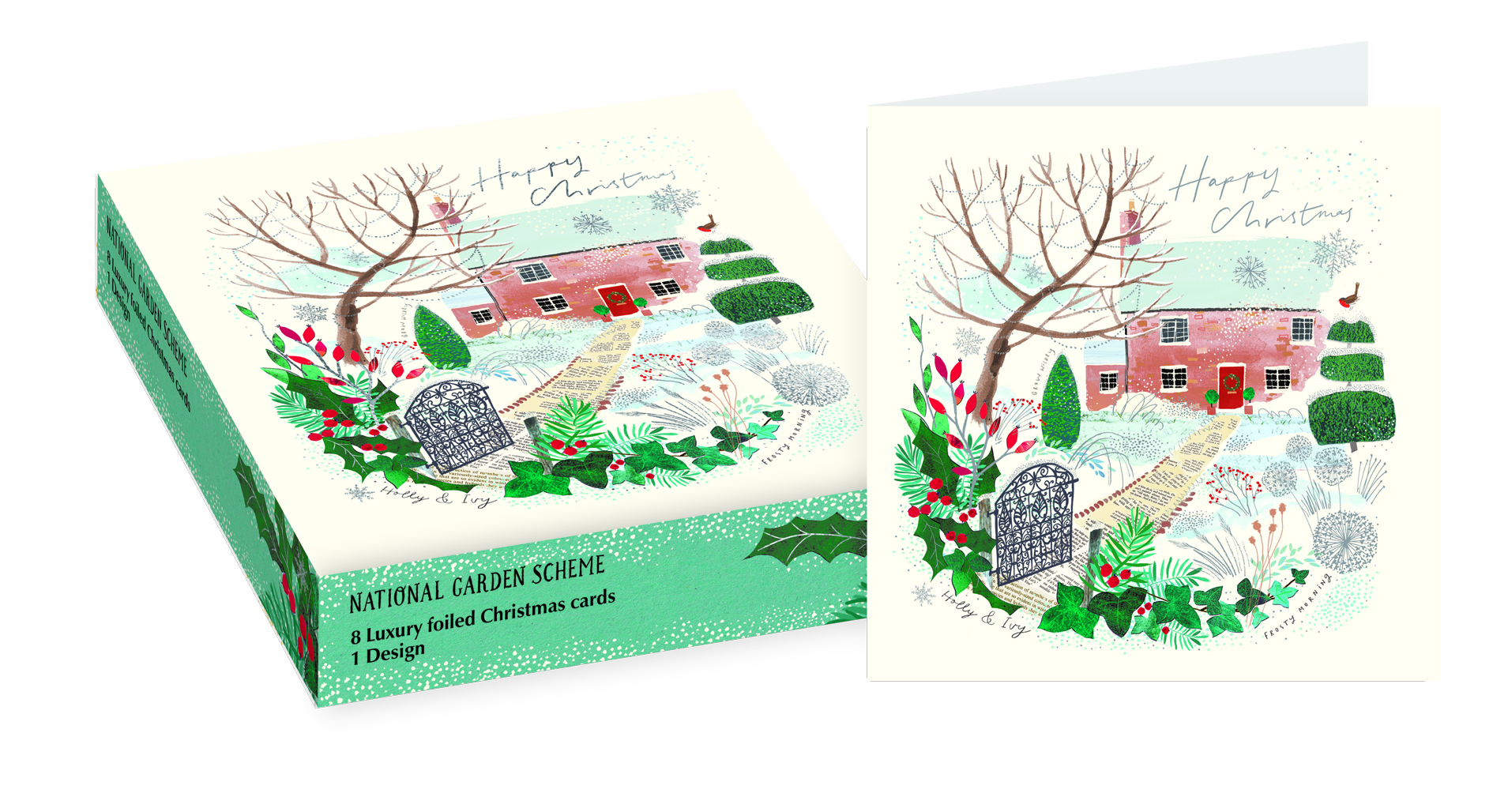 Luxury Foiled Christmas Cards: Country Cottage - Image 2