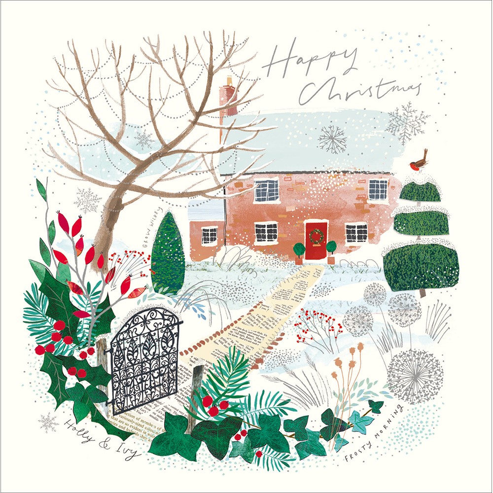 Luxury Foiled Christmas Cards: Country Cottage